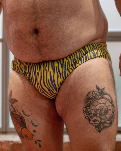 Regular Swim Brief - Yellow Stripe