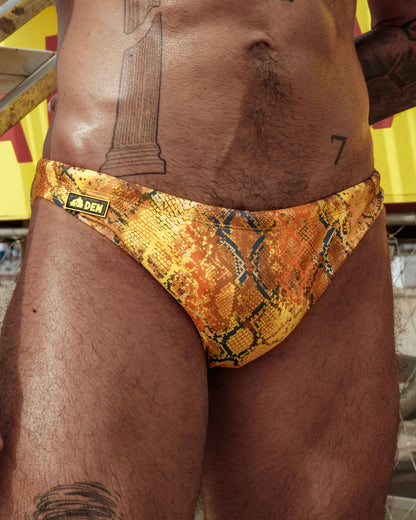 Skinny Swim Brief - Gold Serpent