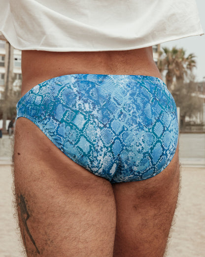 Skinny Swim Brief - Blue Serpent