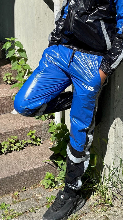 SHINE UP - black / blue / reflective - PANTS - NYLON