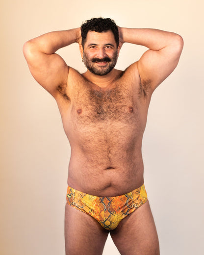 Regular Swim Brief - Gold Serpent