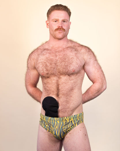 Regular Swim Brief - Yellow Stripe