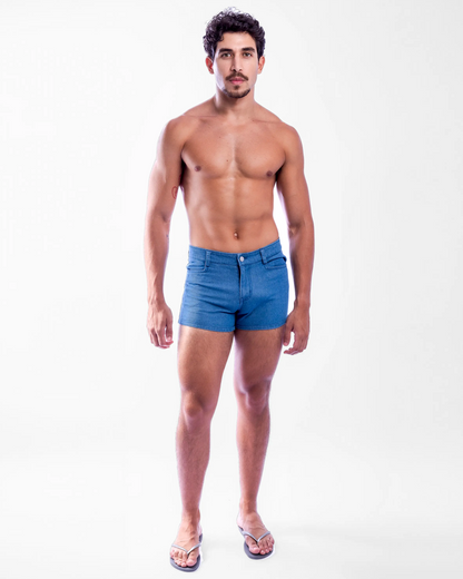 Short Length Denim Shorts - Blue