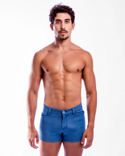 Short Length Denim Shorts - Blue