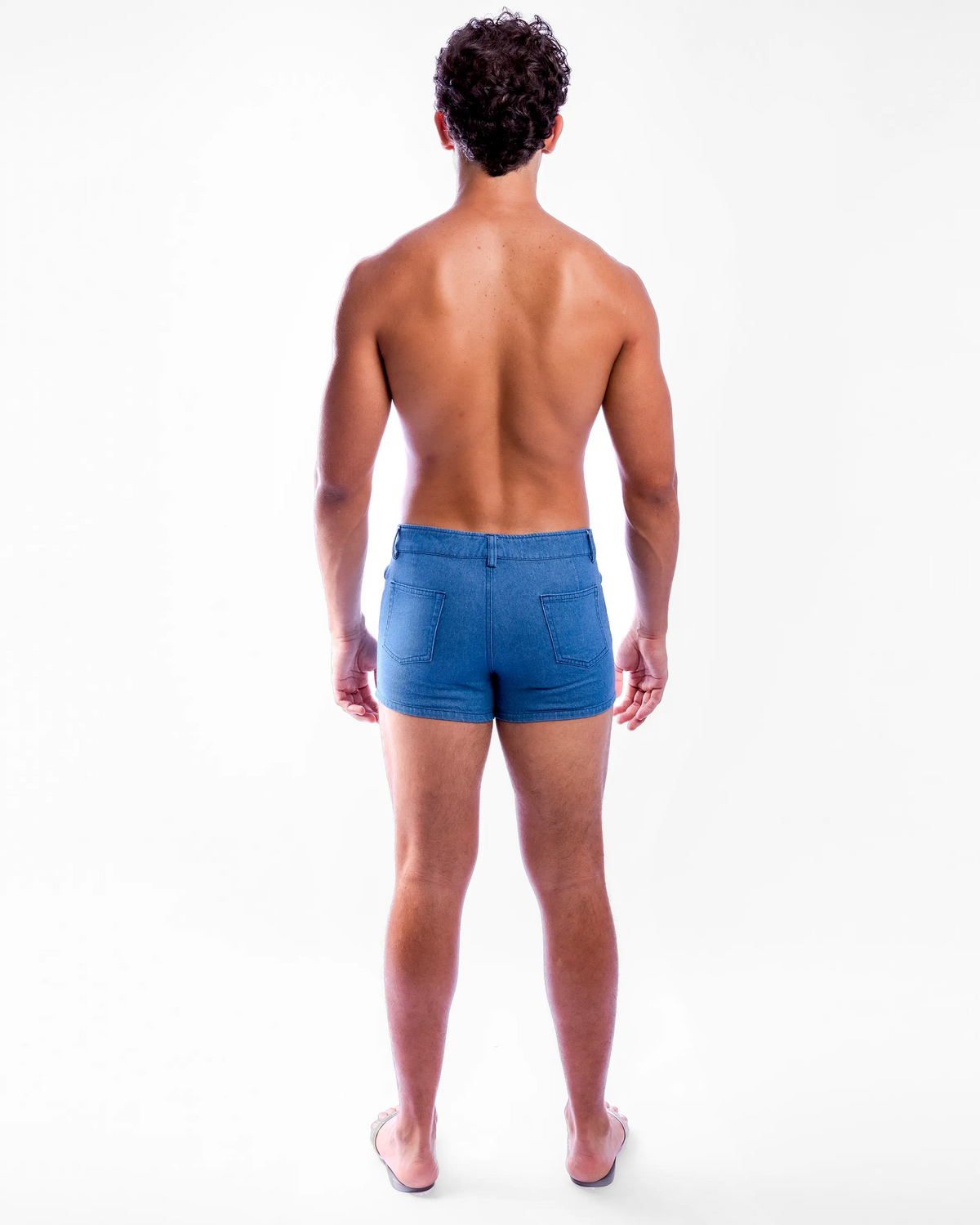 Short Length Denim Shorts - Blue