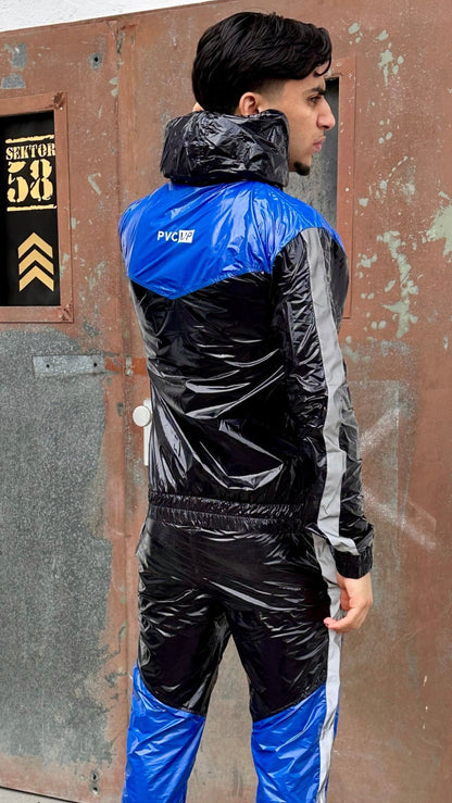 SUIT UP - black / blue / reflective - JACKET - NYLON