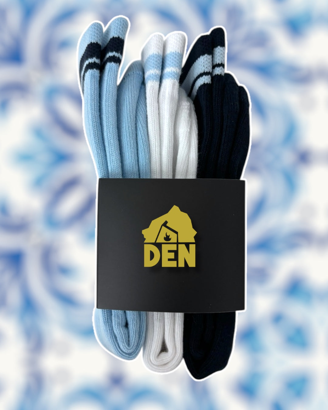 DEN 3 Pack Sports Socks - Blues