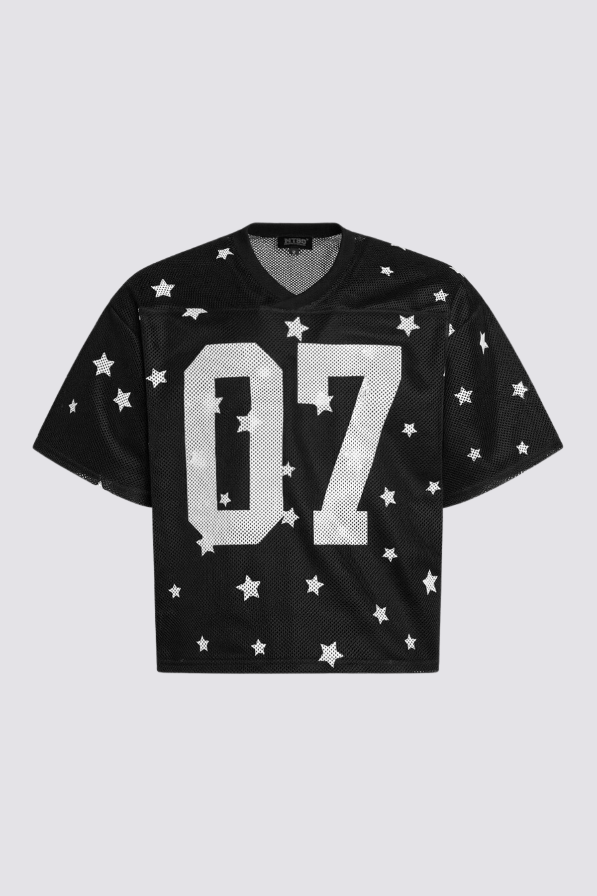 Illume Curve Cutout V Neck Star T-Shirt Black
