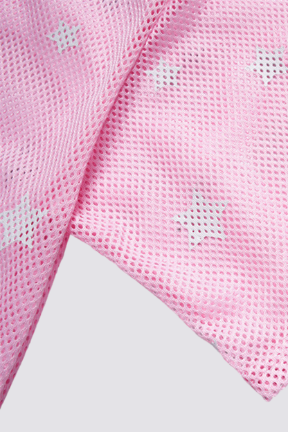 Illume Curve Cutout V Neck Star T-Shirt Pink