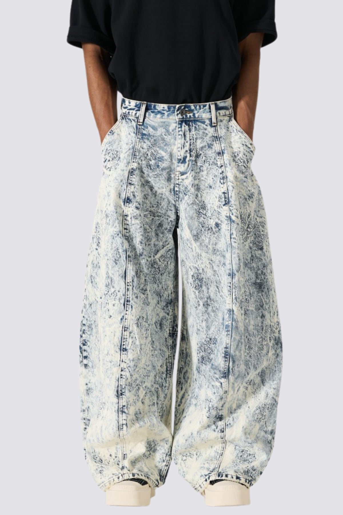 Indigo Flux Tie Dye Barrel Jeans
