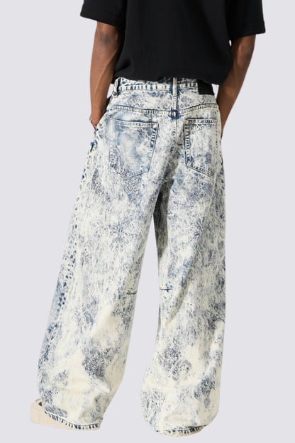Indigo Flux Tie Dye Barrel Jeans