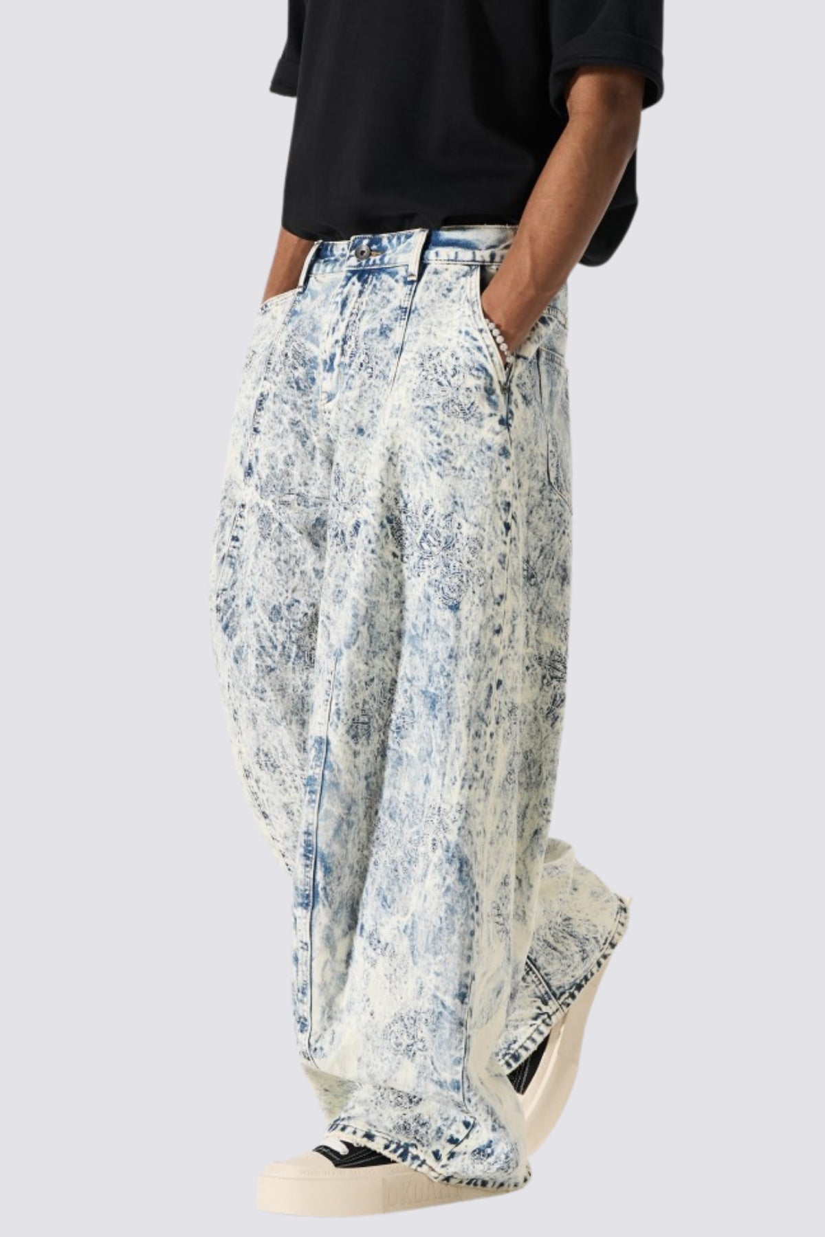 Indigo Flux Tie Dye Barrel Jeans