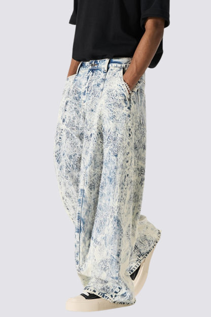 Indigo Flux Tie Dye Barrel Jeans