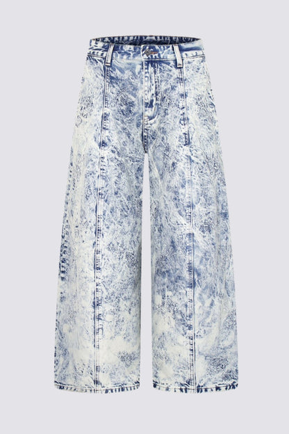 Indigo Flux Tie Dye Barrel Jeans