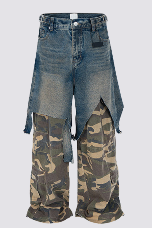 Industrial Cut Camouflage Jeans