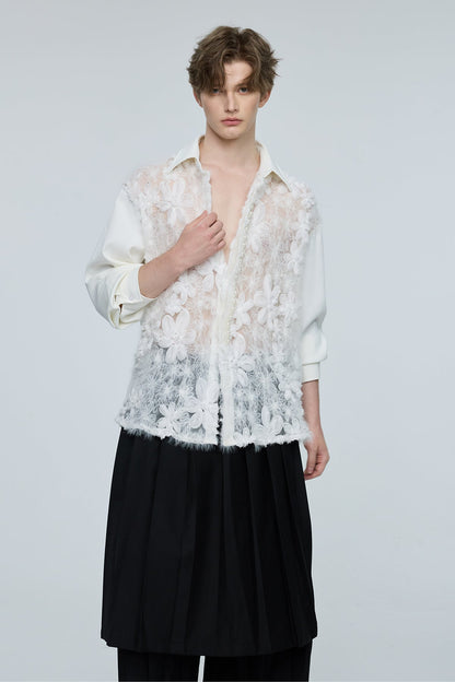 Infinite Wave Floral Pearl Long Sleeve Shirt