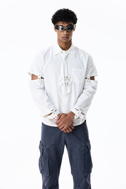 Ink Layer Long Sleeve Shirts White