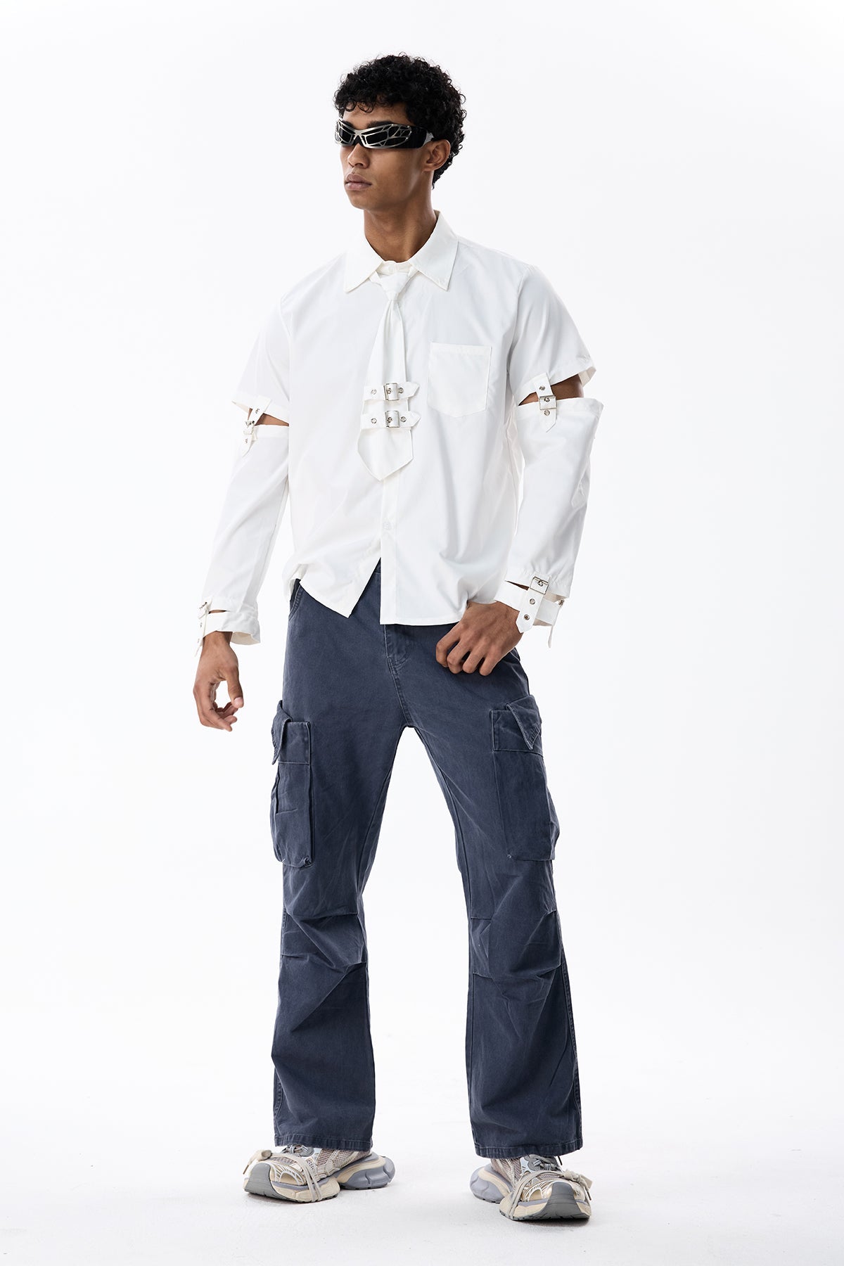 Ink Layer Long Sleeve Shirts White