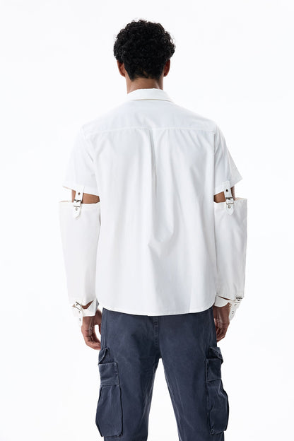 Ink Layer Long Sleeve Shirts White