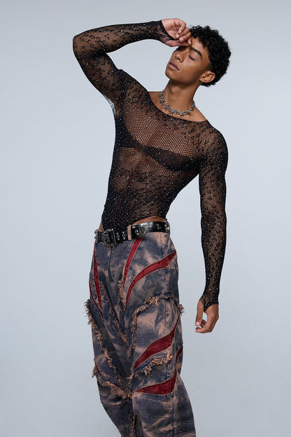Instinct Pulse Leopard Rhinestone Knit Bodysuit