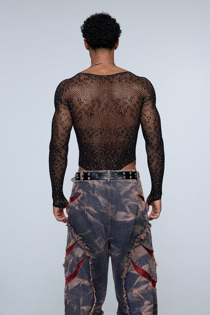 Instinct Pulse Leopard Rhinestone Knit Bodysuit