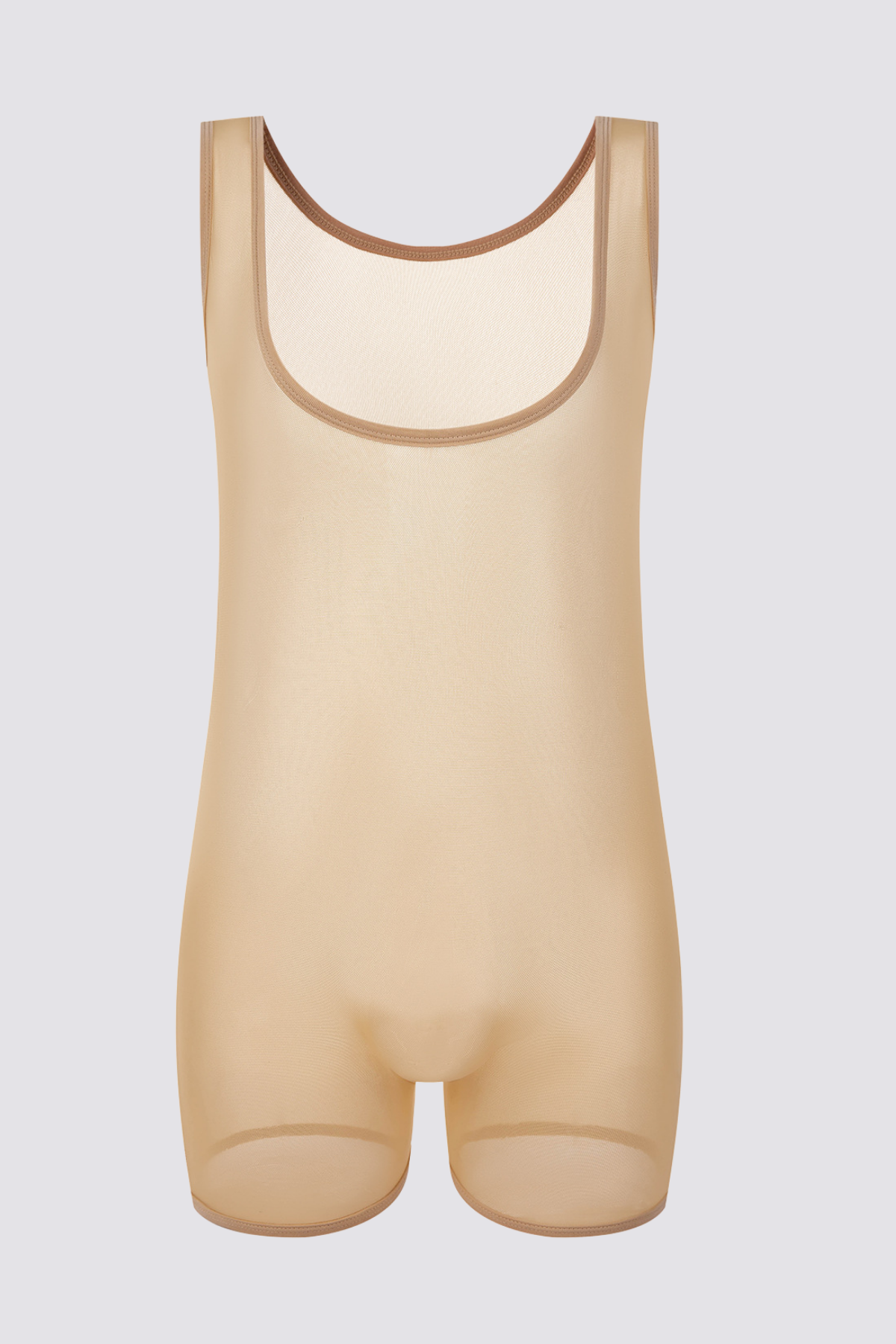 Integrated Wear Sleeveless Mesh Playsuit Khaki