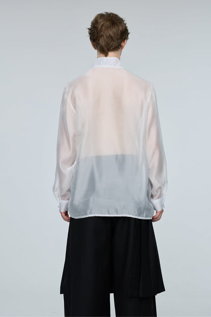 Iron Hue Long Sleeve Embroidery Top