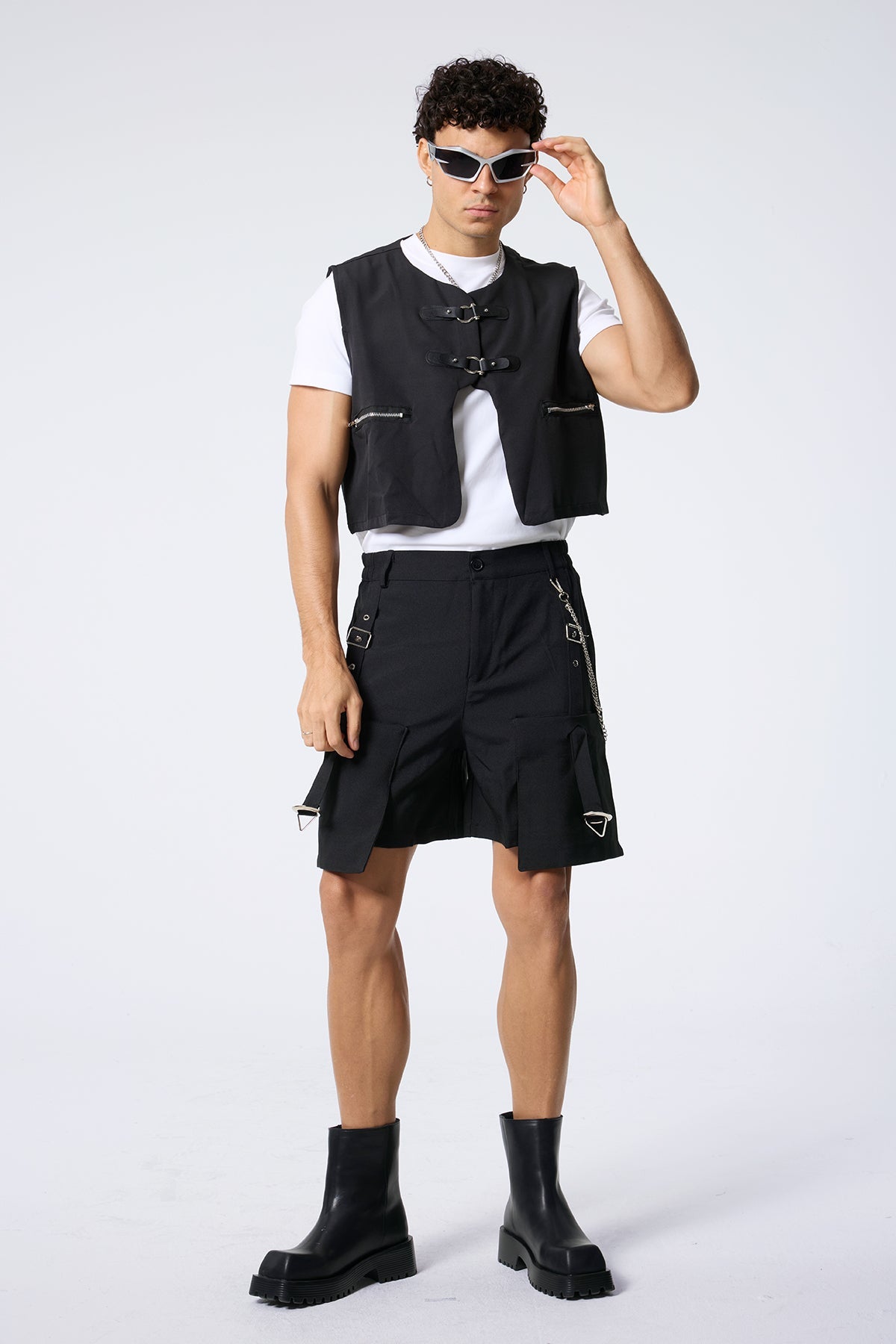 Iron Silence Metal Leather Buckle Vest