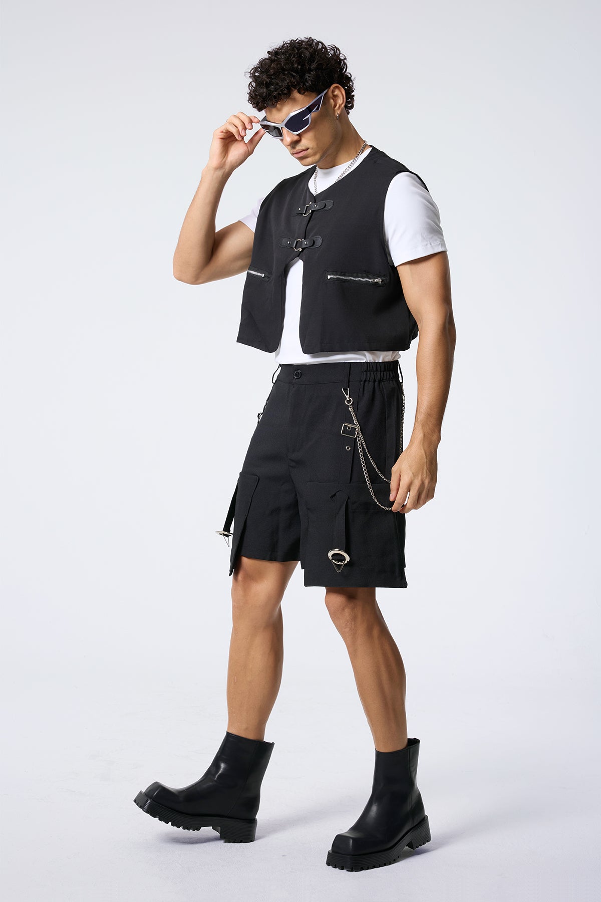 Iron Silence Metal Leather Buckle Vest