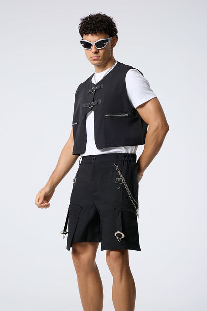 Iron Silence Metal Leather Buckle Vest