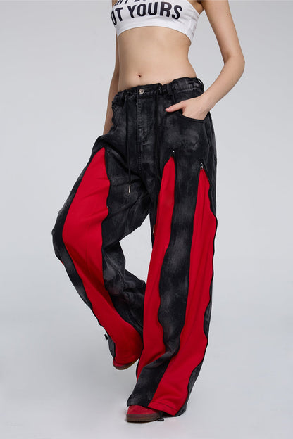 Iron Vector Wide Leg Deconstructed Jeans