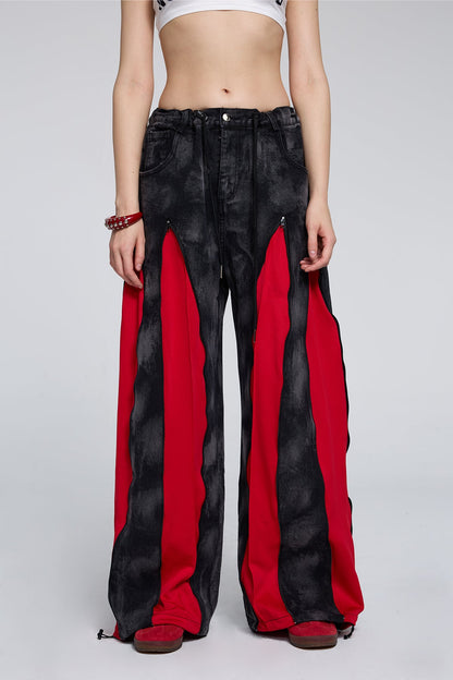 Iron Vector Wide Leg Deconstructed Jeans