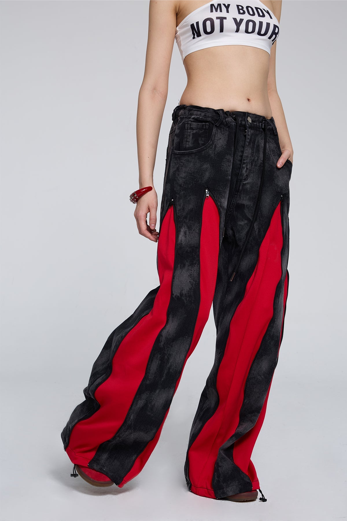Iron Vector Wide Leg Deconstructed Jeans