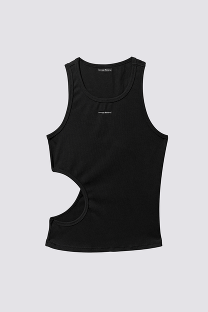 Iron Void Cutout Tank Top Black