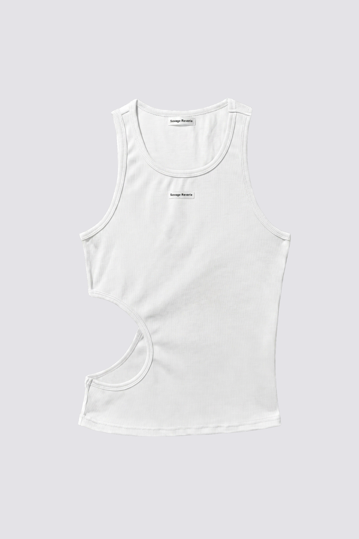 Iron Void Cutout Tank Top White