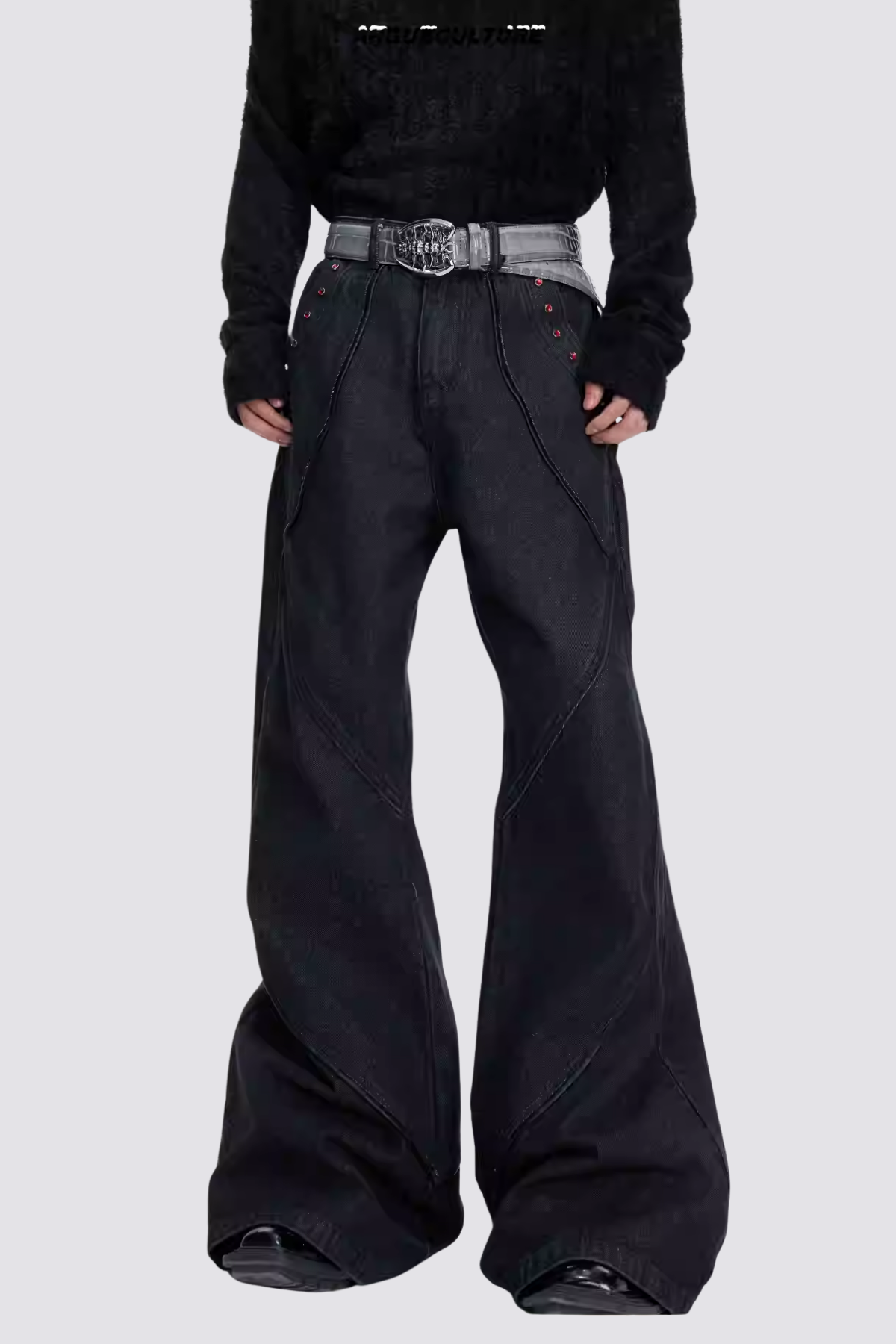 Iron Wash Rhinestone Bootcut Jeans
