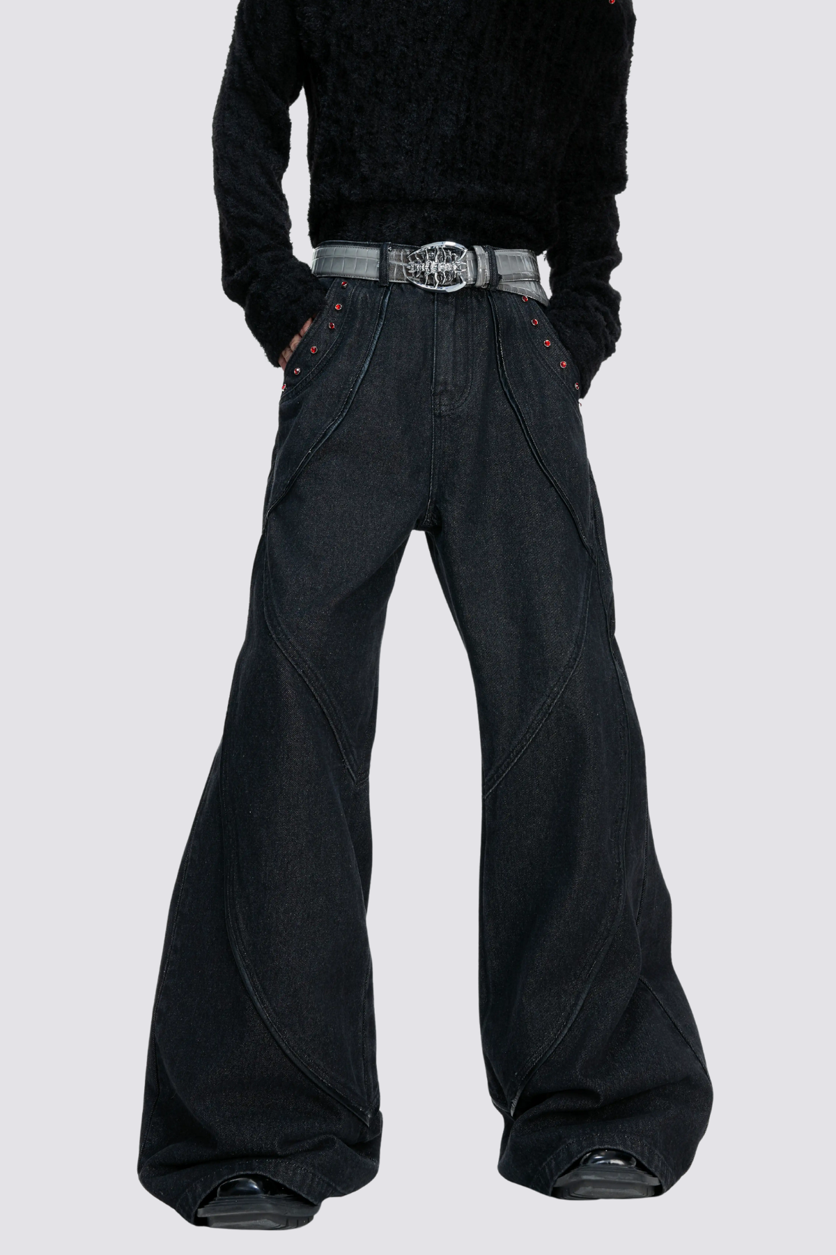 Iron Wash Rhinestone Bootcut Jeans