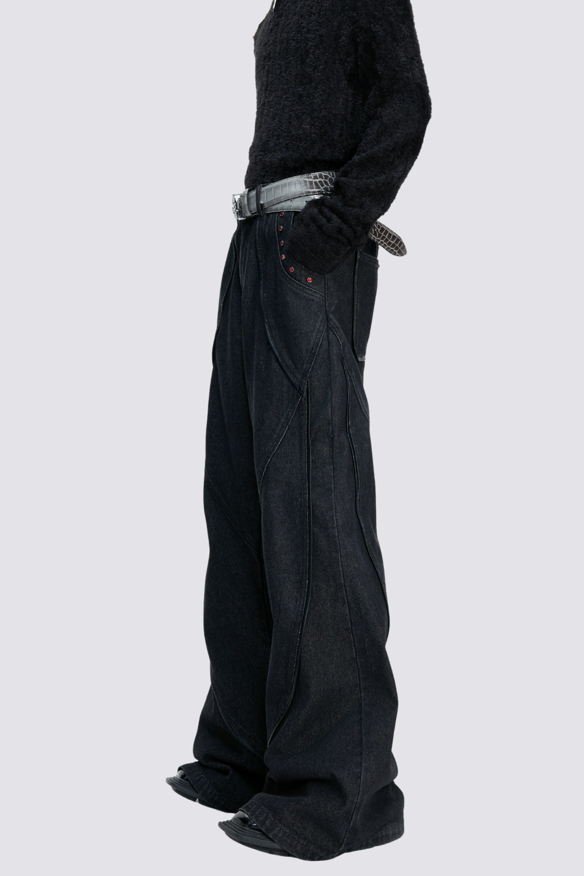 Iron Wash Rhinestone Bootcut Jeans