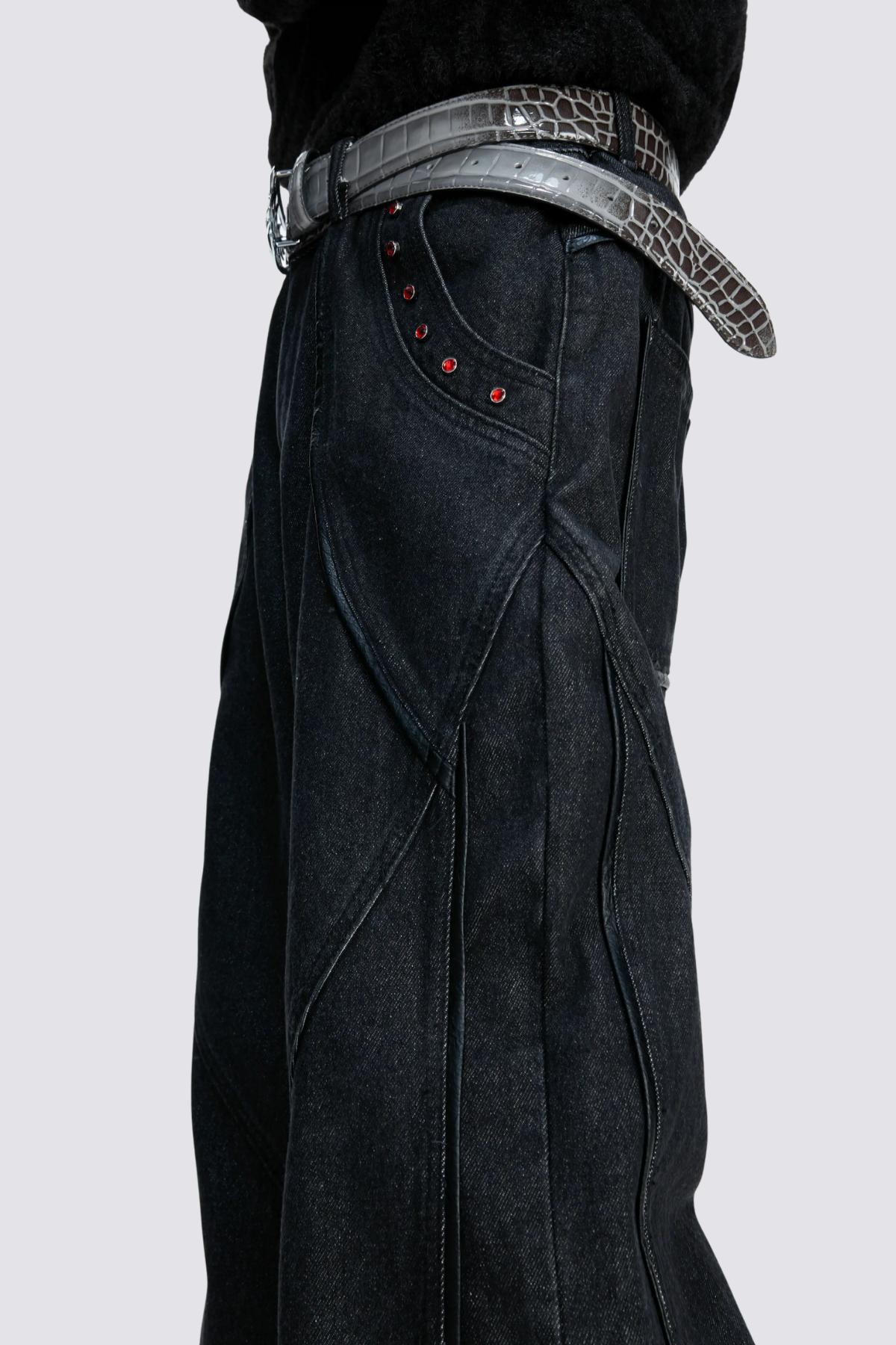 Iron Wash Rhinestone Bootcut Jeans