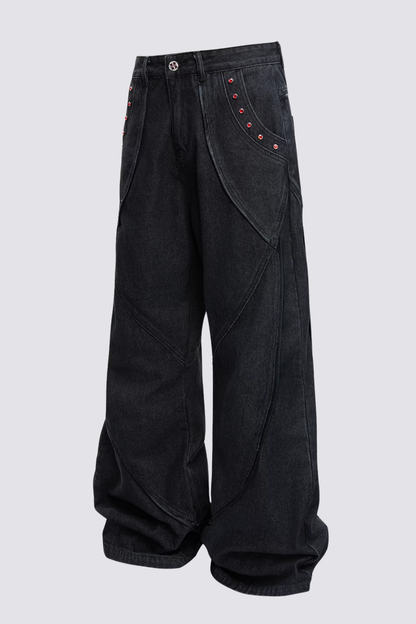 Iron Wash Rhinestone Bootcut Jeans