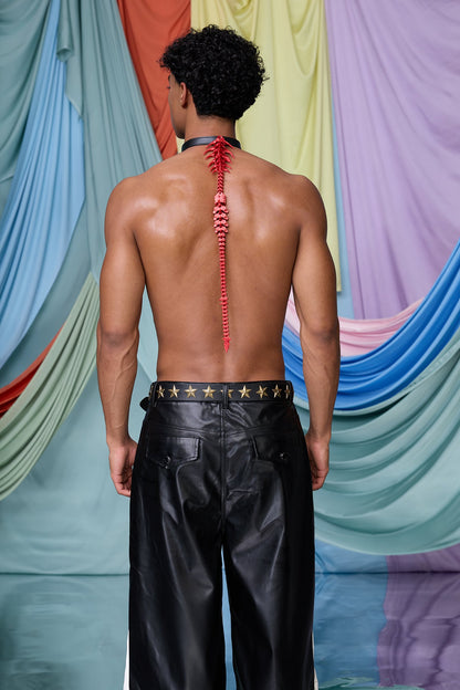 Iron Wrap Punk Choker Red