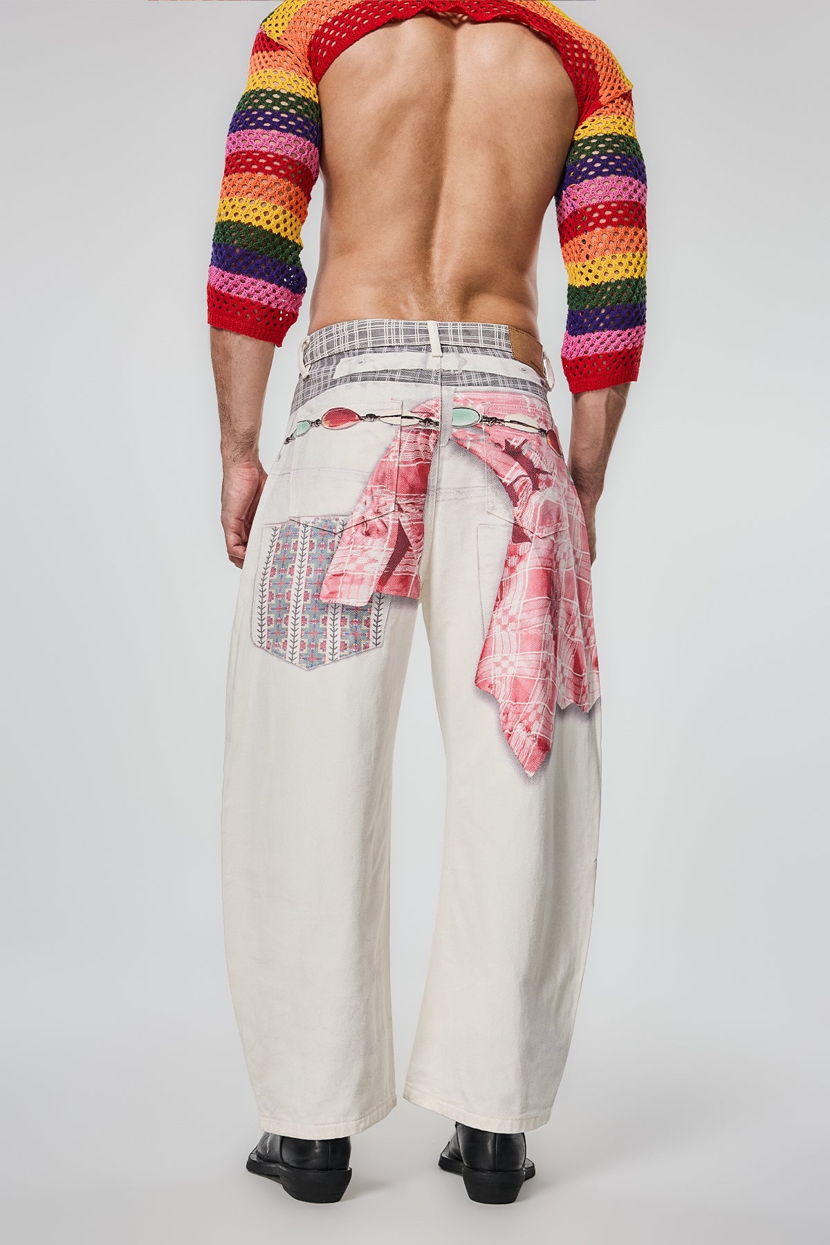 Iron Mileage Plaid Straight Jeans