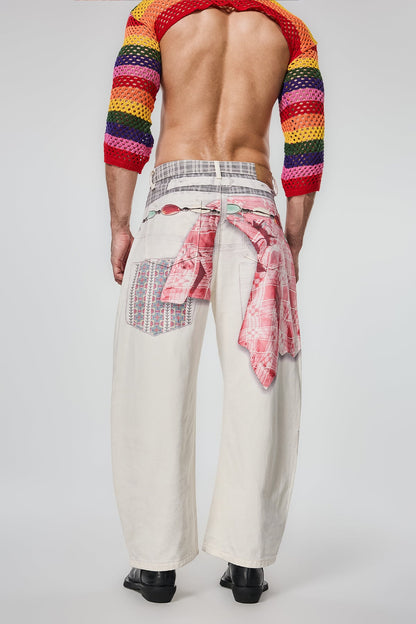 Iron Mileage Plaid Straight Jeans