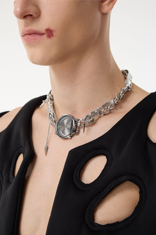 Iron Vein Metal Dial Necklace