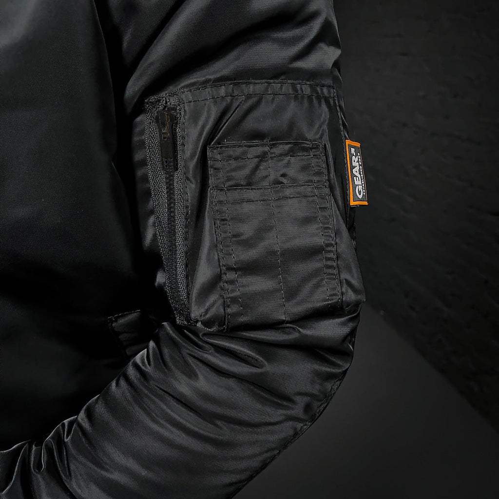 FLIGHT JACKET CAMDEN BLK NYLON
