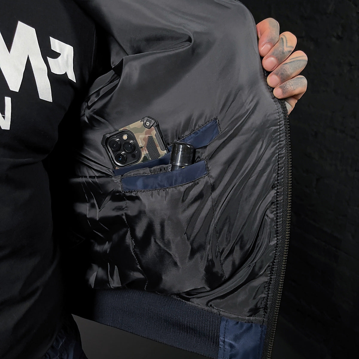 FLIGHT JACKET CAMDEN NAVY NYLON