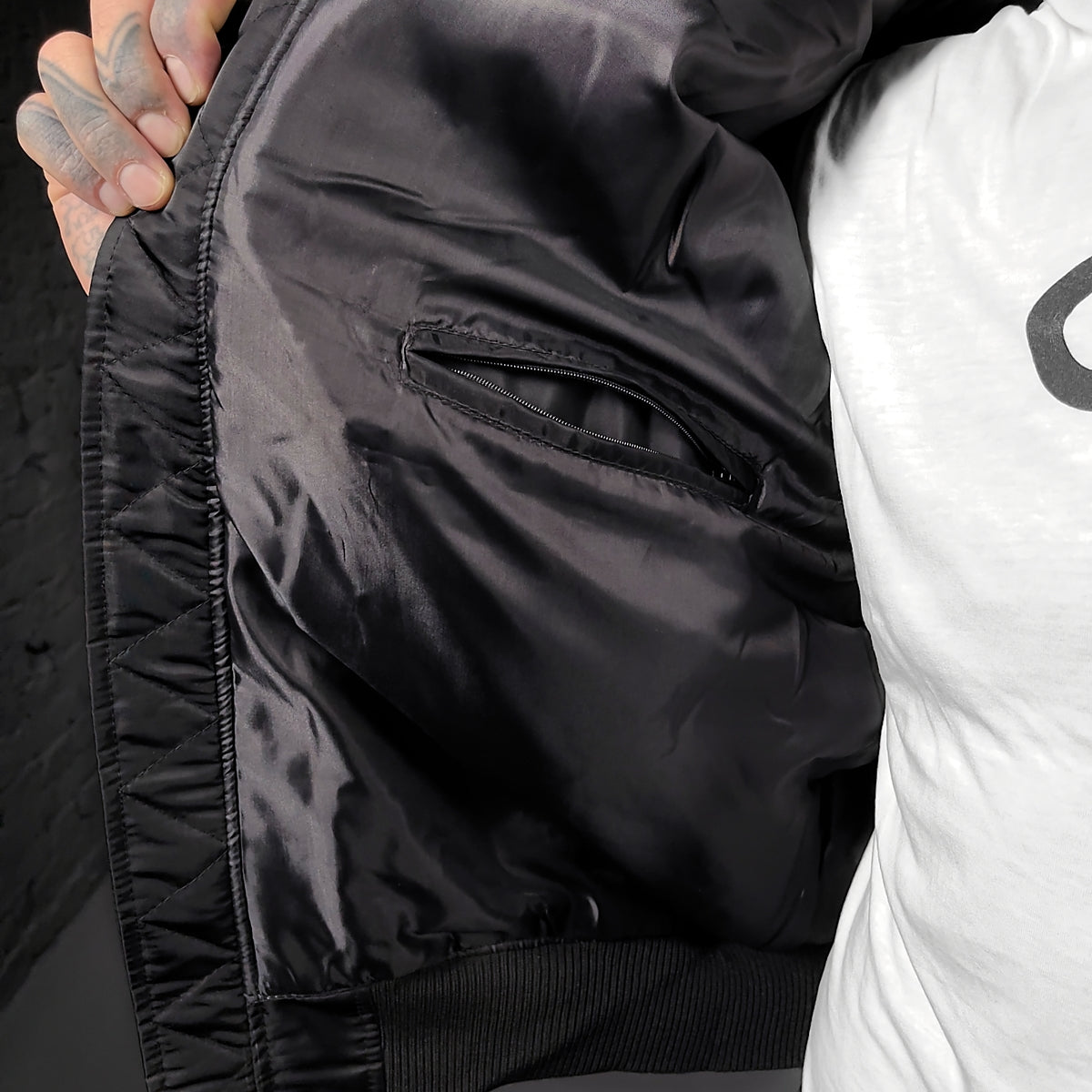 FLIGHT JACKET CAMDEN BLK NYLON