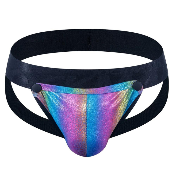 Jockmail Minimal Reflective Rainbow Jockstrap