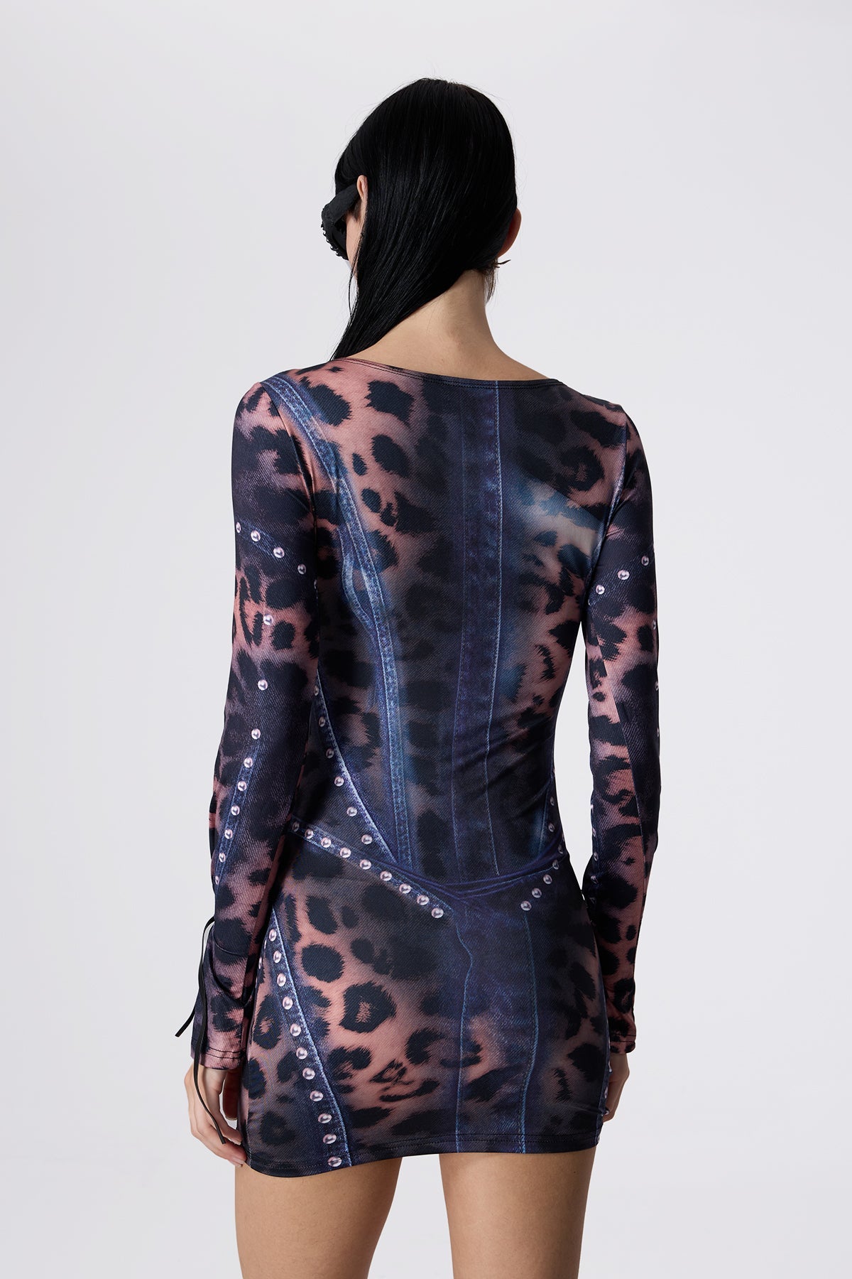 Jungle Kiss Long Sleeve Leopard Print Mini Dress