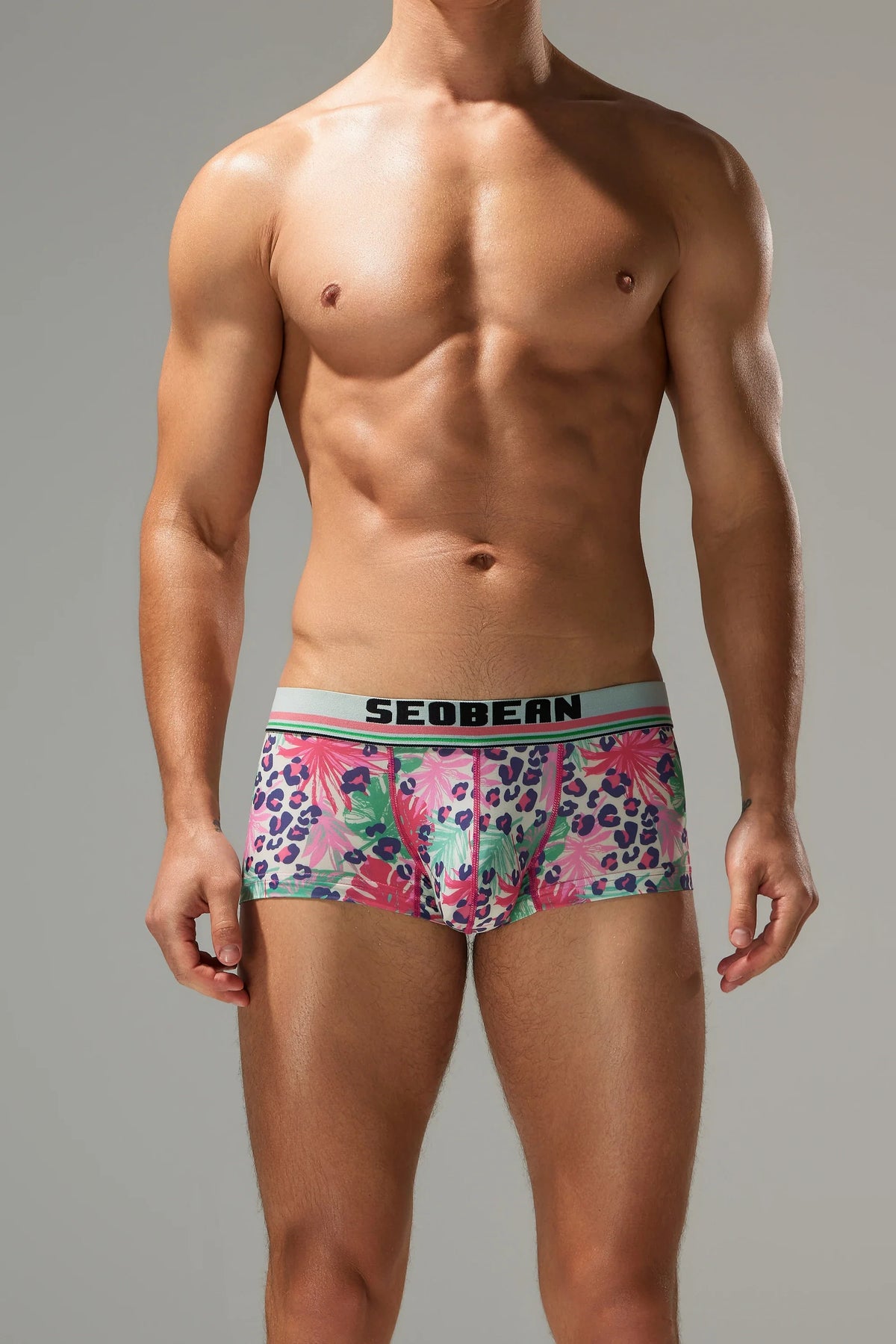 Men’s Cherry Oil Painting Print Boxer Shorts – Soft, Quick-Dry & Breathable